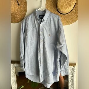 Vintage 90’s Ralph Lauren Men's blue Casual Button Down Shirt